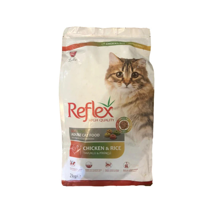 غذای خشک گربه بالغ با طعم مرغ و برنج رفلکس Reflex Multi Color Chicken And Rice وزن 1 کیلوگرم