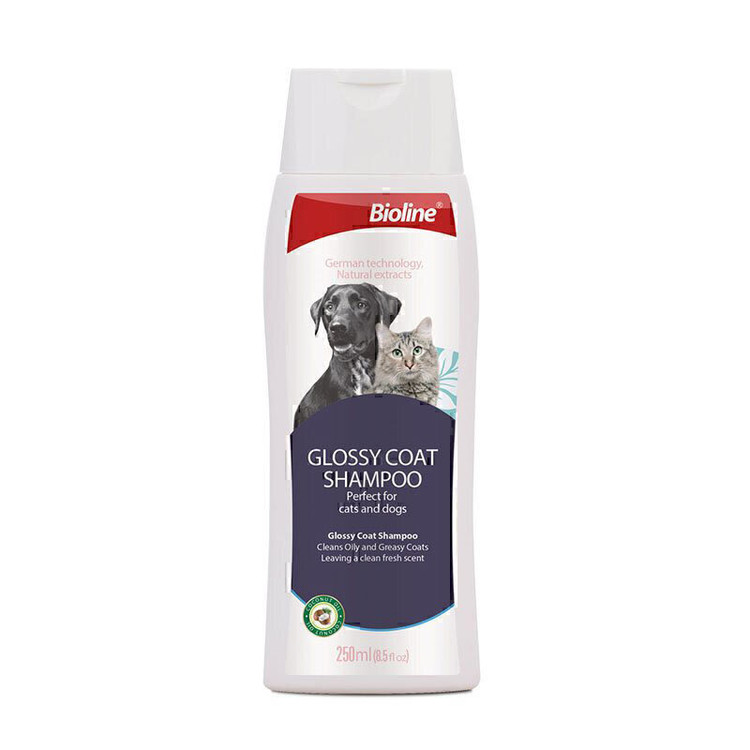شامپو براق کننده مو سگ و گربه بایولاین Bioline Glossy Coat Shampoo 200ml