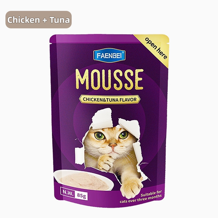 پوچ گربه faenbei فنبی 85 گرم با طعم مرغ و ماهی تن